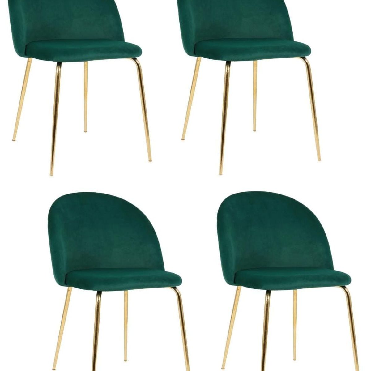 GENERICO - Pack 4 Silla de terciopelo elegante living o comedor - Verde