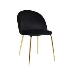 GENERICO - Pack 4 Silla de terciopelo elegante living o comedor - Negro