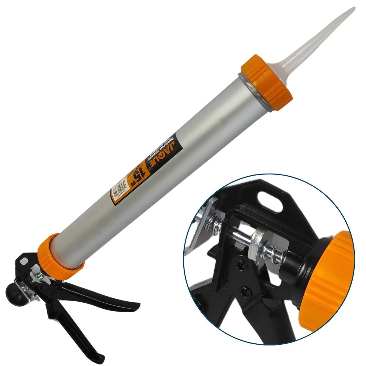 GENERICO - Pistola Calafatera Para Pate Silicona 15 Pulgadas 600 Ml Jaque