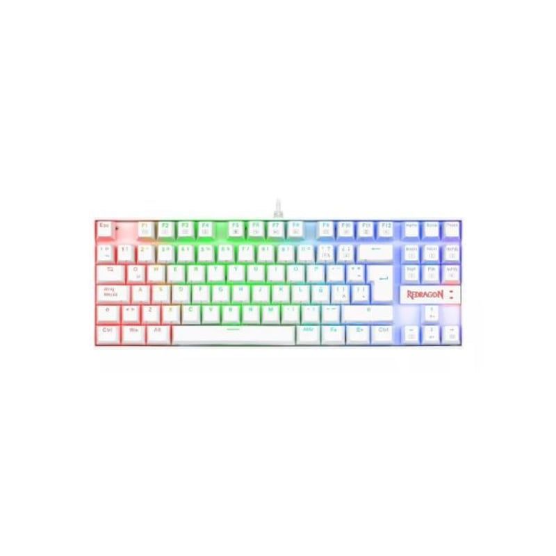 GENERICO - Teclado gamer Redragon Kumara K552 color blanco con luz RGB