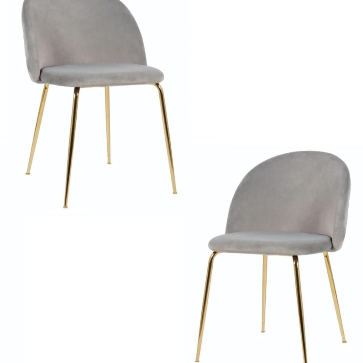 HABITA2 CHILE - Pack 2 Silla de terciopelo elegante living o comedor - Gris