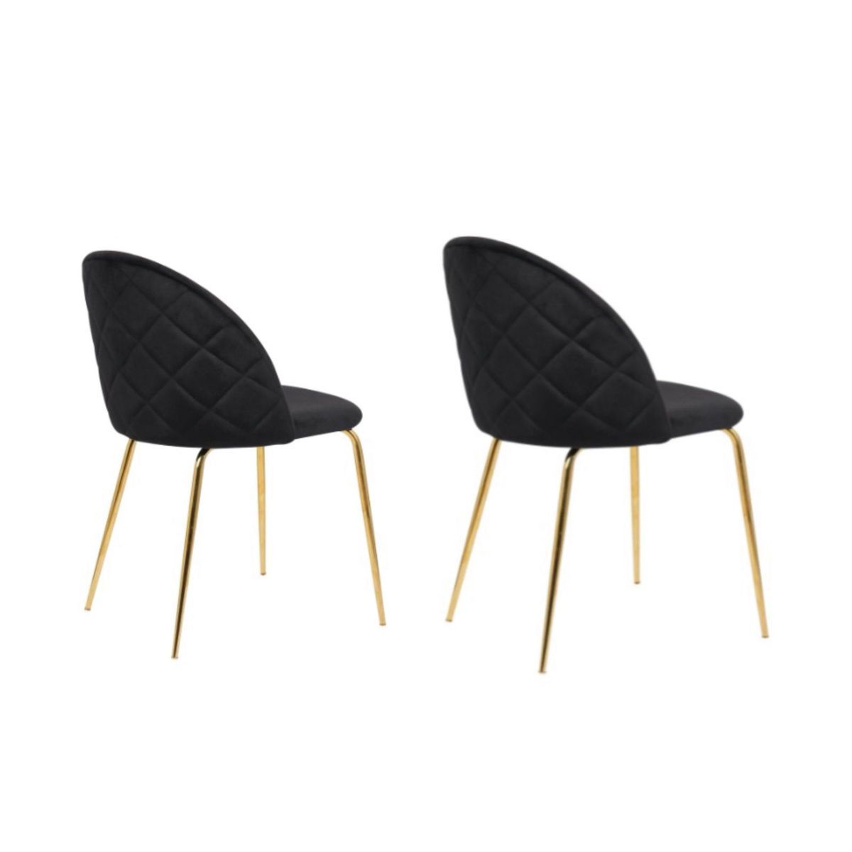 HABITA2 CHILE - Pack 2 Silla de terciopelo elegante living o comedor - Negro