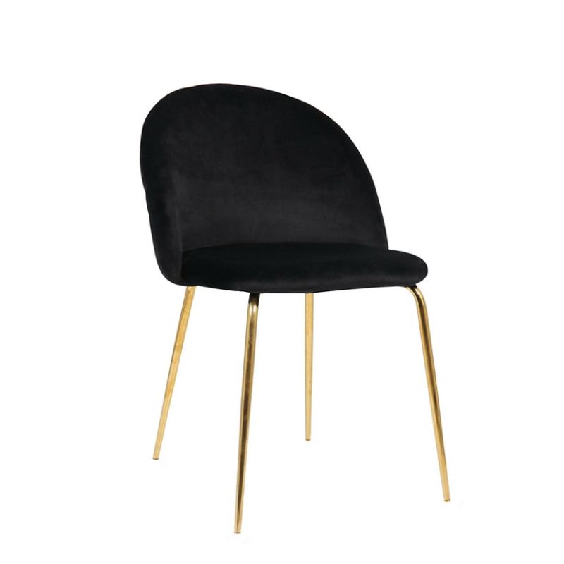 GENERICO - Pack 2 Silla de terciopelo elegante living o comedor - Negro