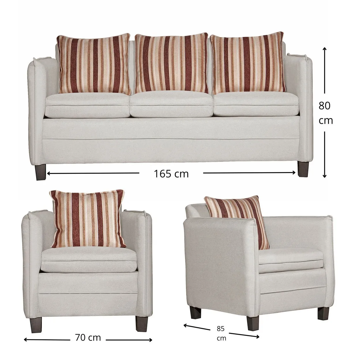 RUZAM MOBEL - JUEGO DE LIVING 3-1-1 BARCELONA CRUDO