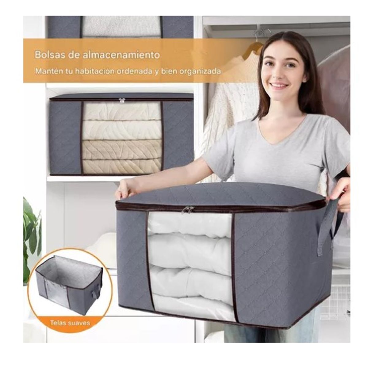 OFERTABKN - Pack 3 Bolsas Organizador Almacenamiento De Ropa / Mantas