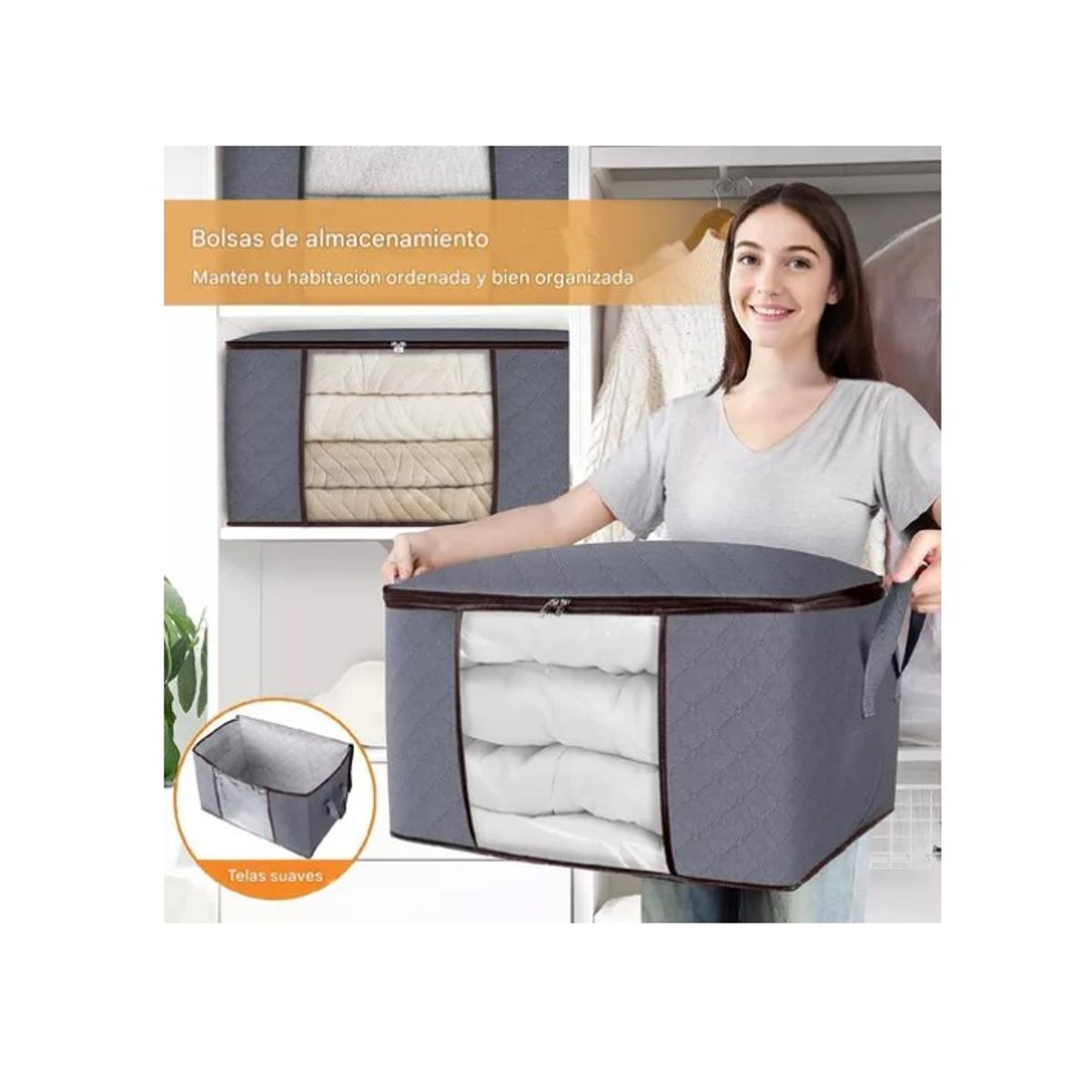 OFERTABKN - Pack 3 Bolsas Organizador Almacenamiento De Ropa / Mantas