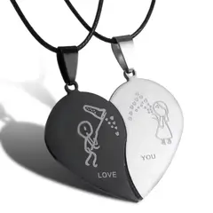 GENERICO - Collar Cadena Para Parejas Amigos Novios Corazon Regalos