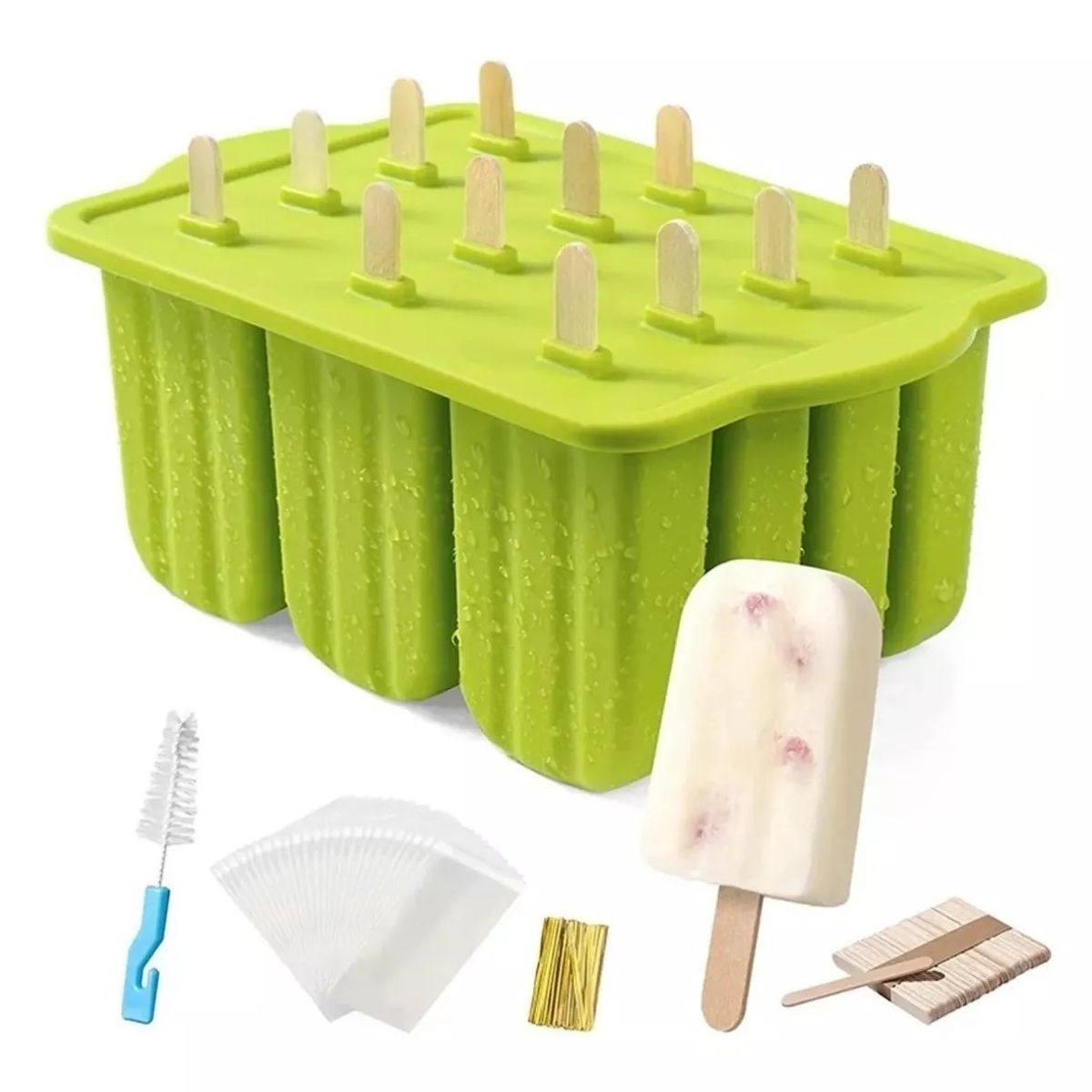 MUNDO MAGIA - Molde Silicona De Helados Paleta + Accesorios Preparación