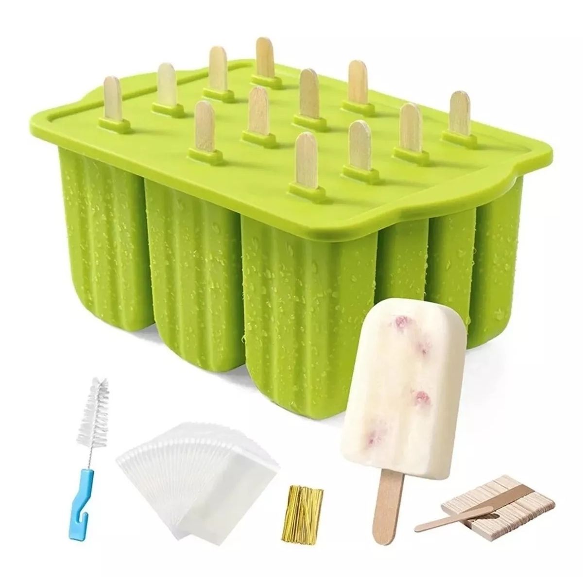 MUNDO MAGIA - Molde Silicona De Helados Paleta + Accesorios Preparación