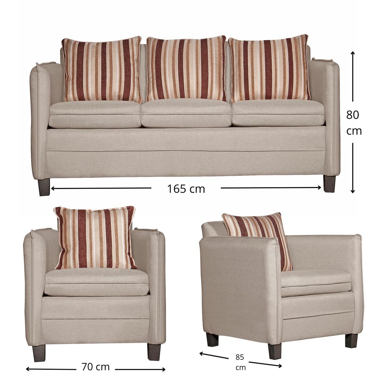 RUZAM MOBEL - JUEGO DE LIVING 3-1-1 BARCELONA BEIGE