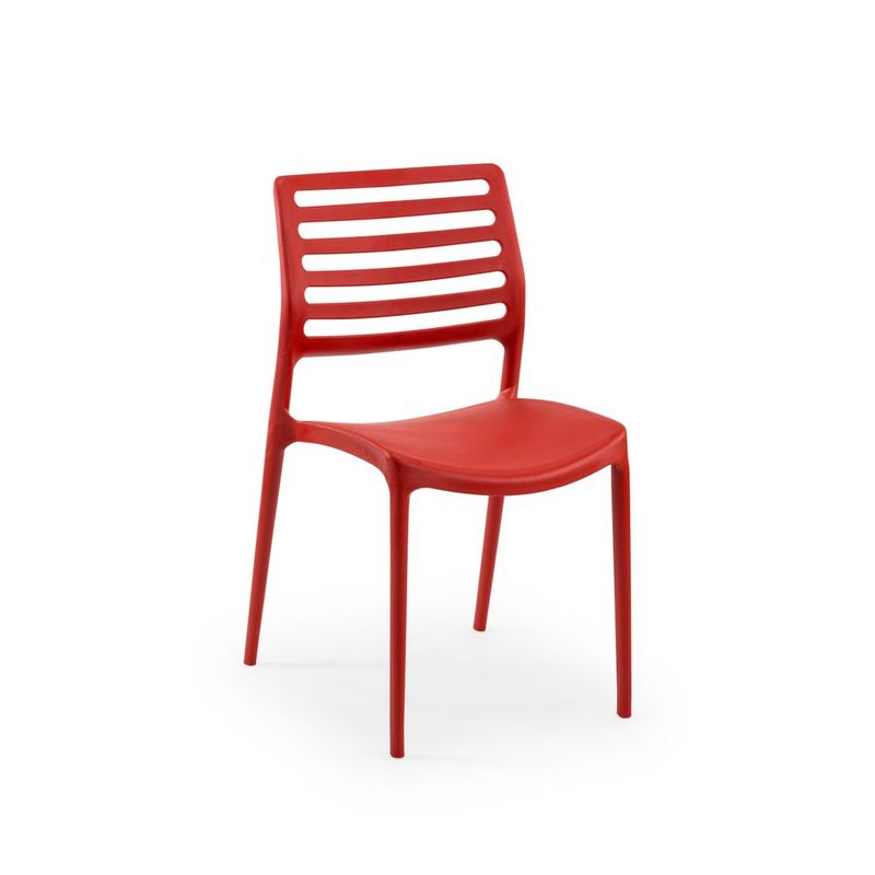 ROCA NEGRA - Silla Louise de polipropileno reforzado con fibra de vidrio color Rojo
