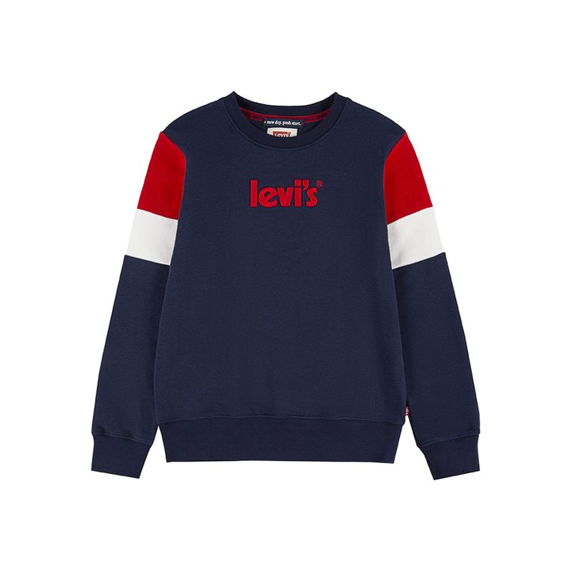 LEVIS - Poleron Niño C-Redondo Logo Bordado Azul Levis