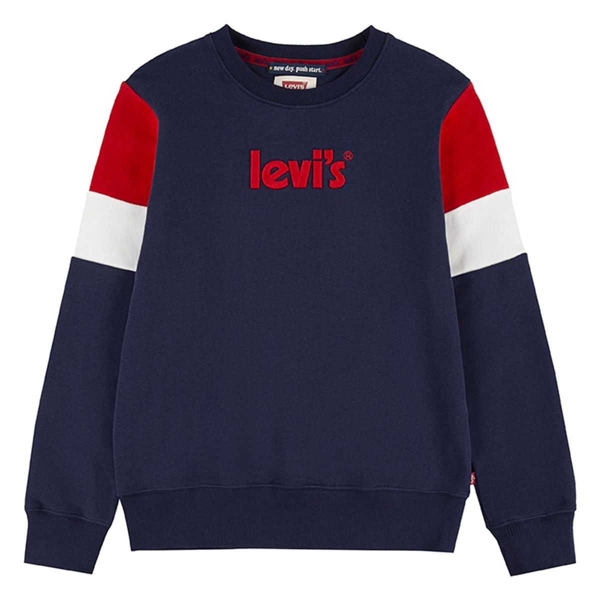 LEVIS - Poleron Niño C-Redondo Logo Bordado Azul Levis