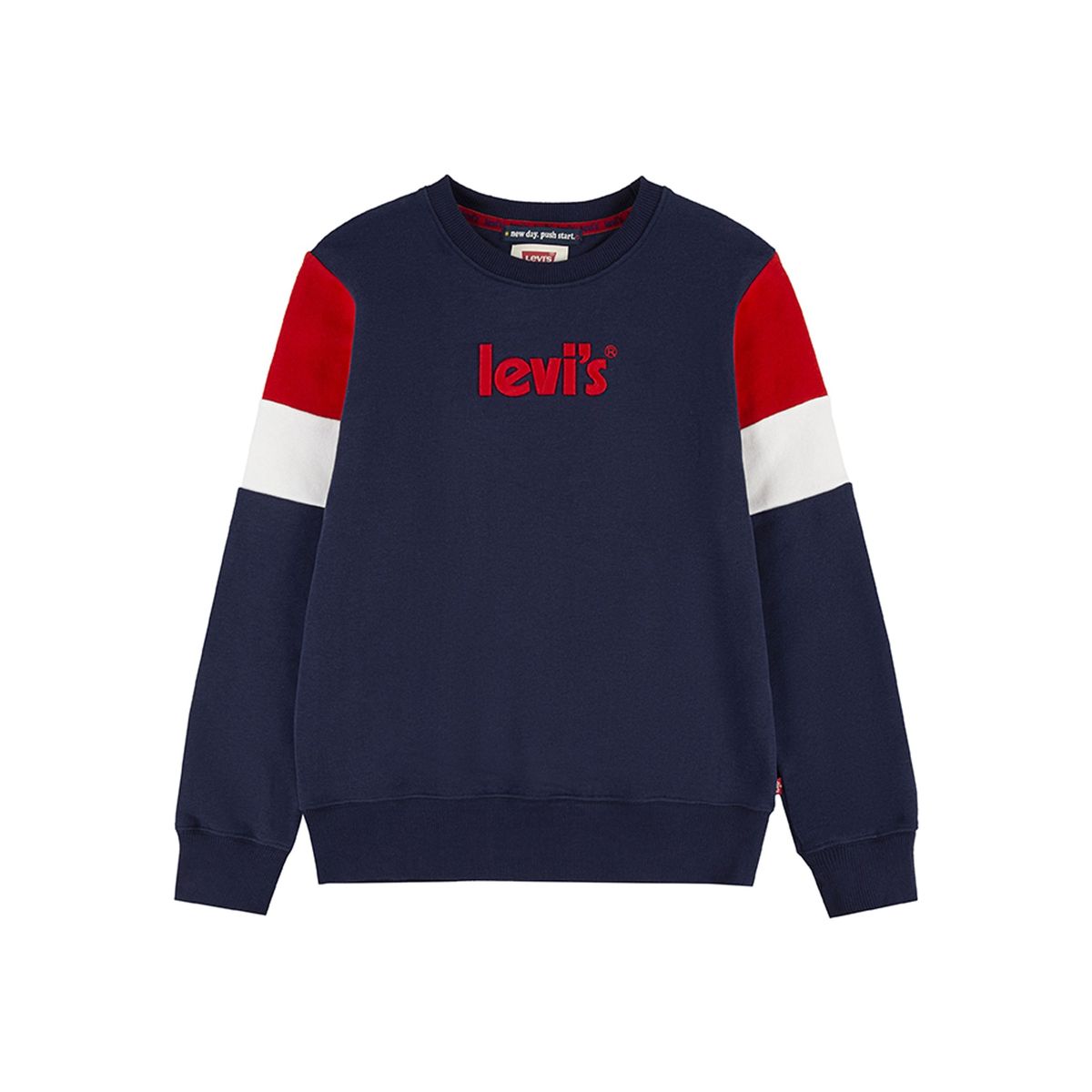 LEVIS - Poleron Niño C-Redondo Logo Bordado Azul Levis