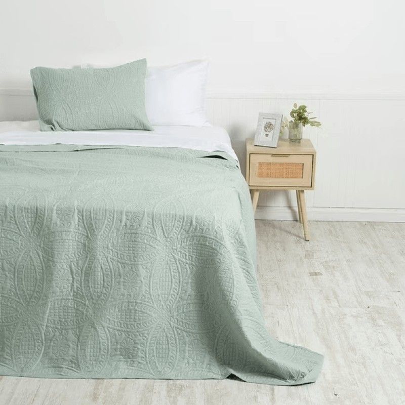 MASHINI - Quilt King Plazas Microfibra Portugal Verde