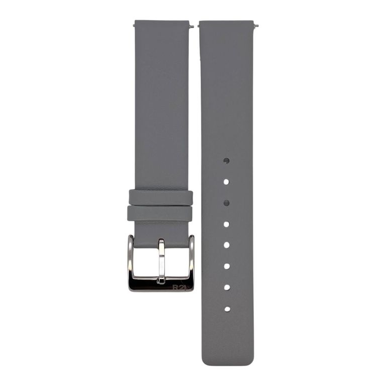 Correa Reloj Cuero Roma Liso Quick Release Gris 18