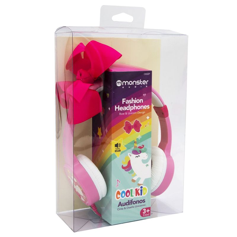MONSTER AUDIO - AUDÍFONO CON MOÑO DESMONTABLE MONSTER COOL KID - Rosa