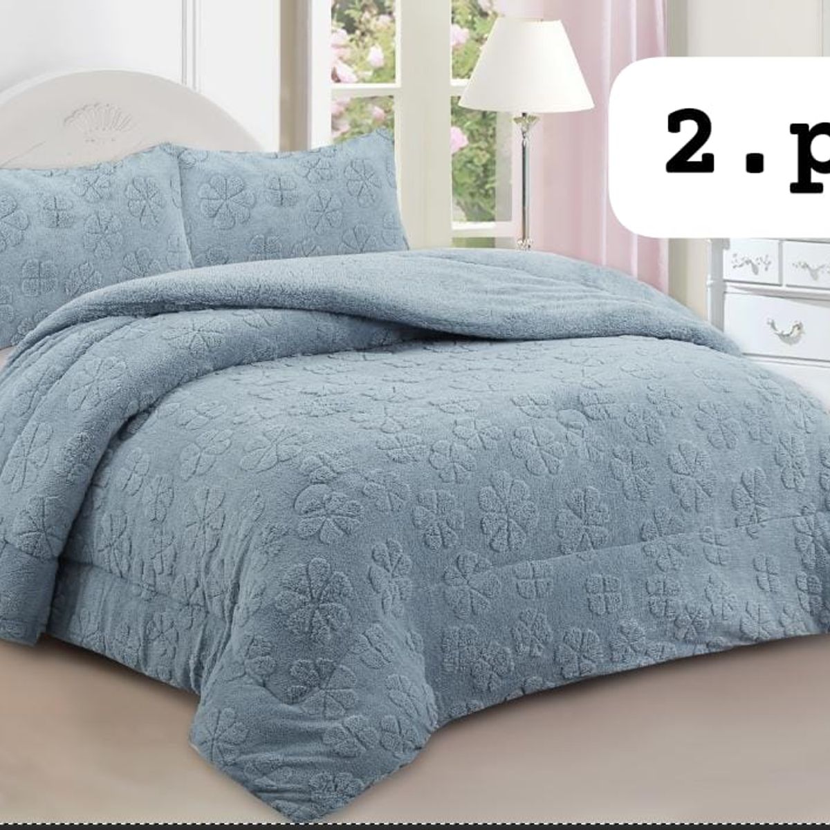 GENERICO - Cobertor colcha plush texturizado con chiporro relieve