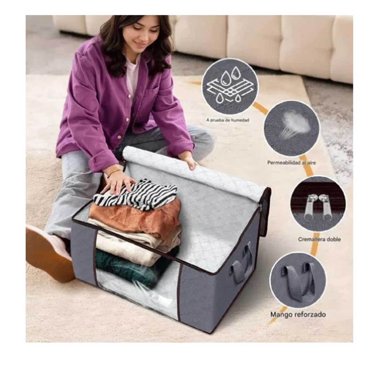 OFERTABKN - Pack 6 Bolsas Organizador Almacenamiento De Ropa / Mantas