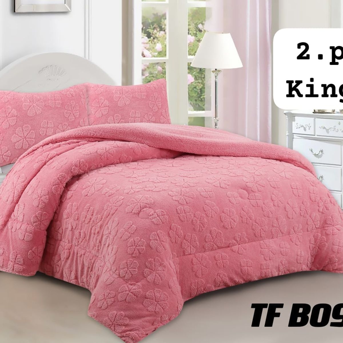 GENERICO - Cobertor colcha plush texturizado con chiporro relieve