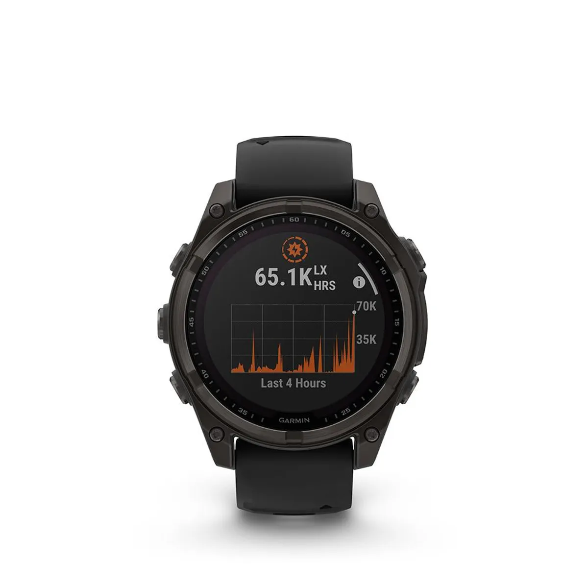 GARMIN - fenix 8  47mm Solar Sapphire Titanio con correa de silicona negra - Negro