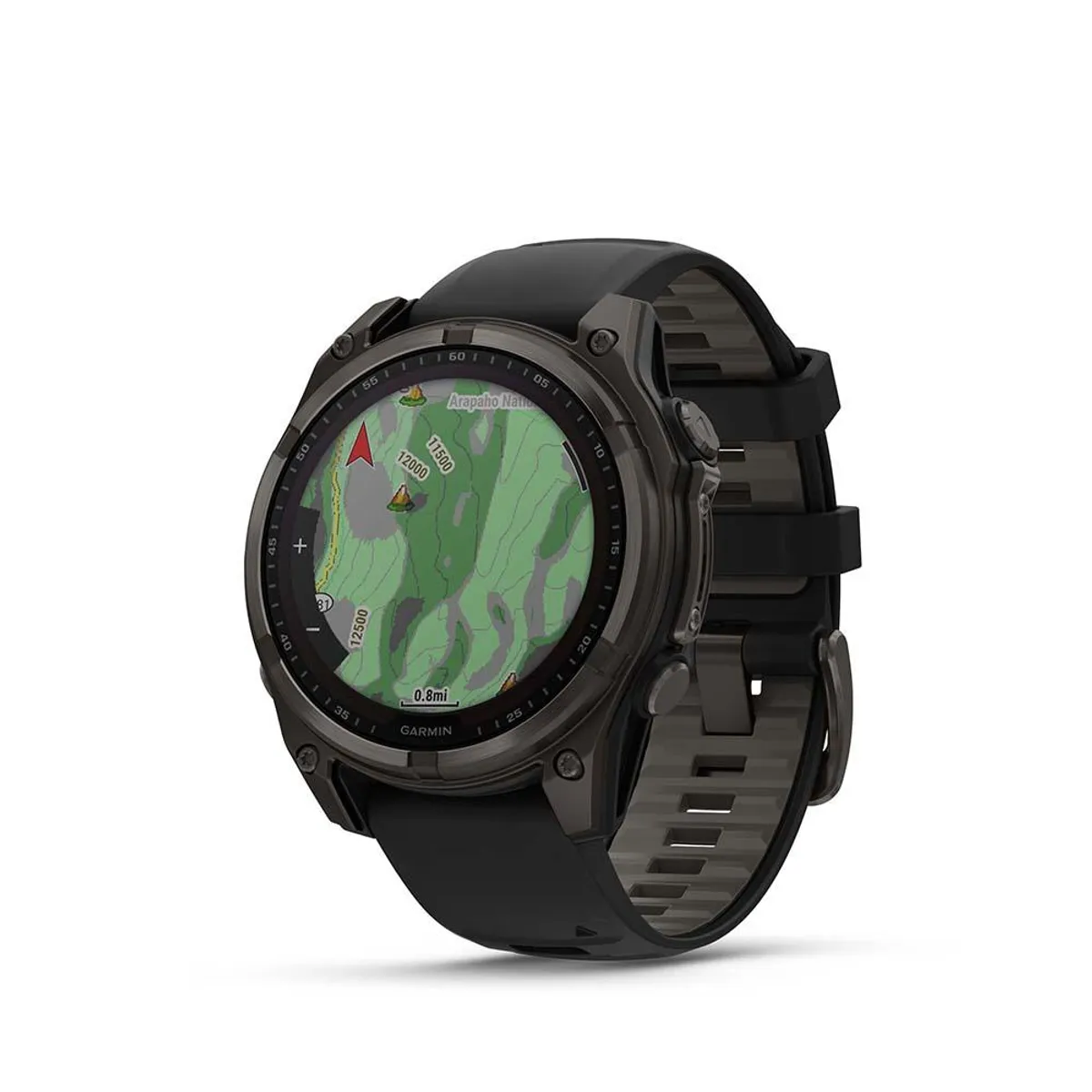GARMIN - fenix 8  47mm Solar Sapphire Titanio con correa de silicona negra - Negro