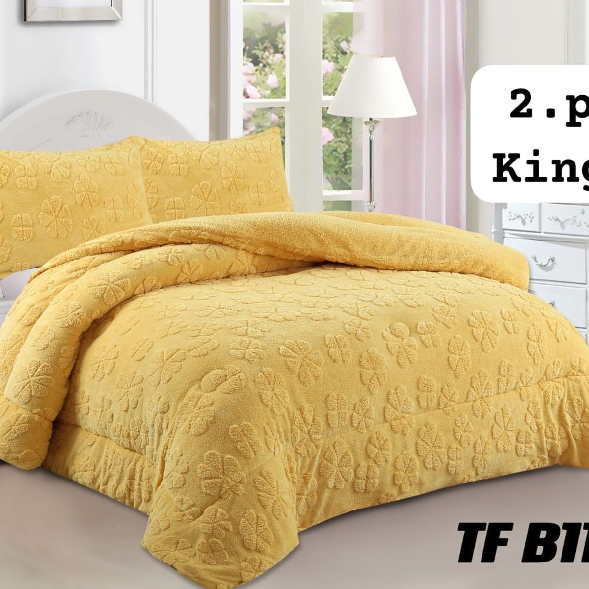 GENERICO - Cobertor colcha plush texturizado con chiporro relieve