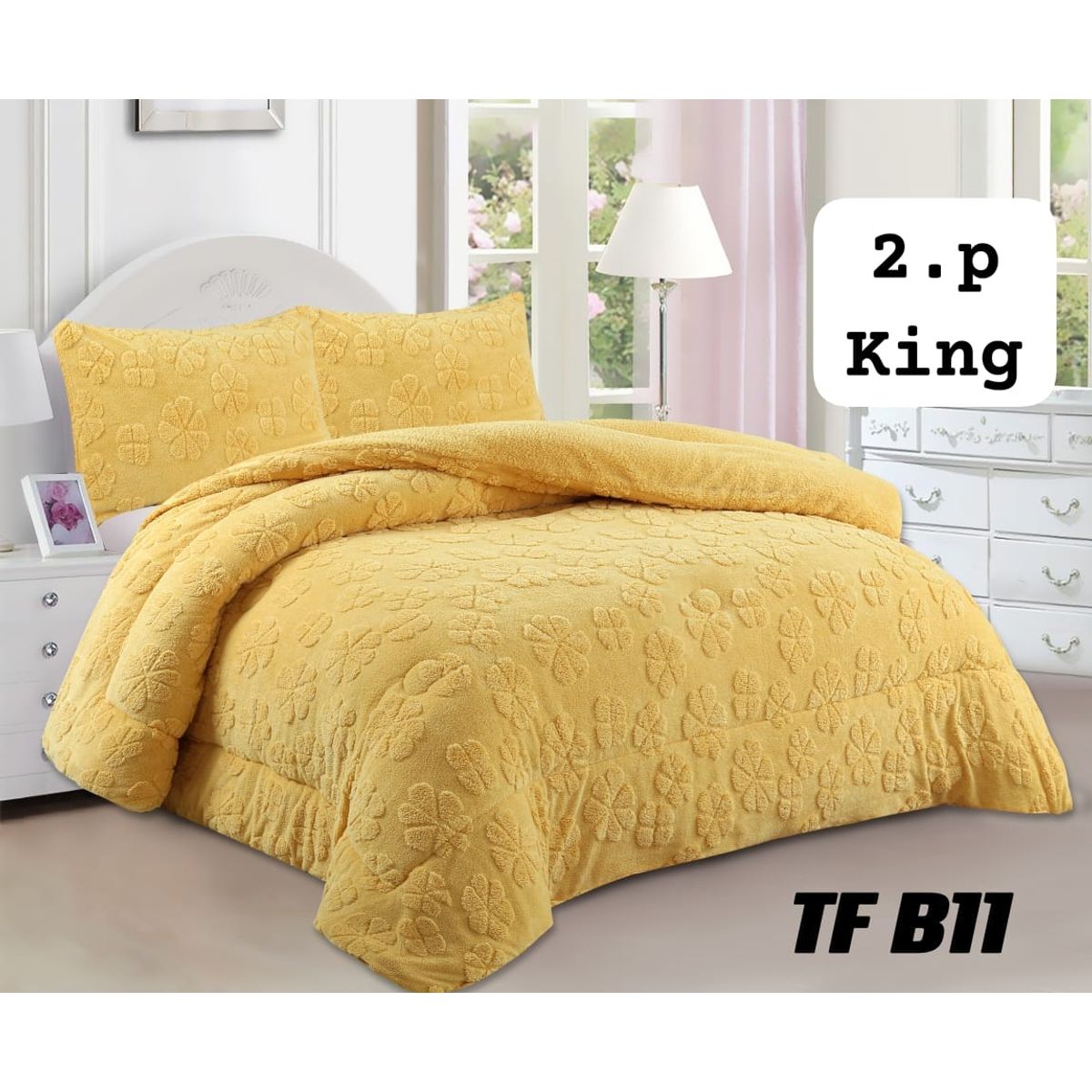 GENERICO - Cobertor colcha plush texturizado con chiporro relieve