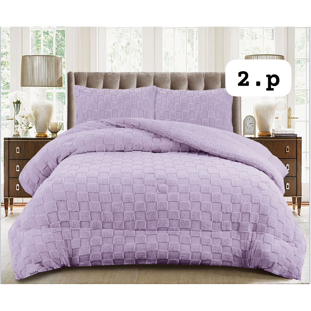 GENERICO - Cobertor colcha plush texturizado con chiporro