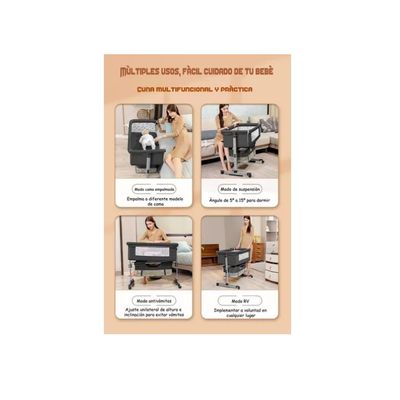 Imagen 2 del producto Cuna Colecho Para Bebé Con Mosquitero Mudador Confortable