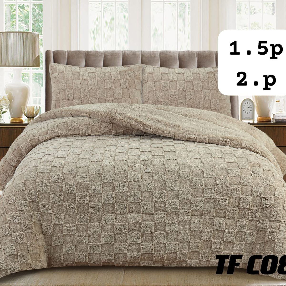 GENERICO - Cobertor colcha plush texturizado con chiporro