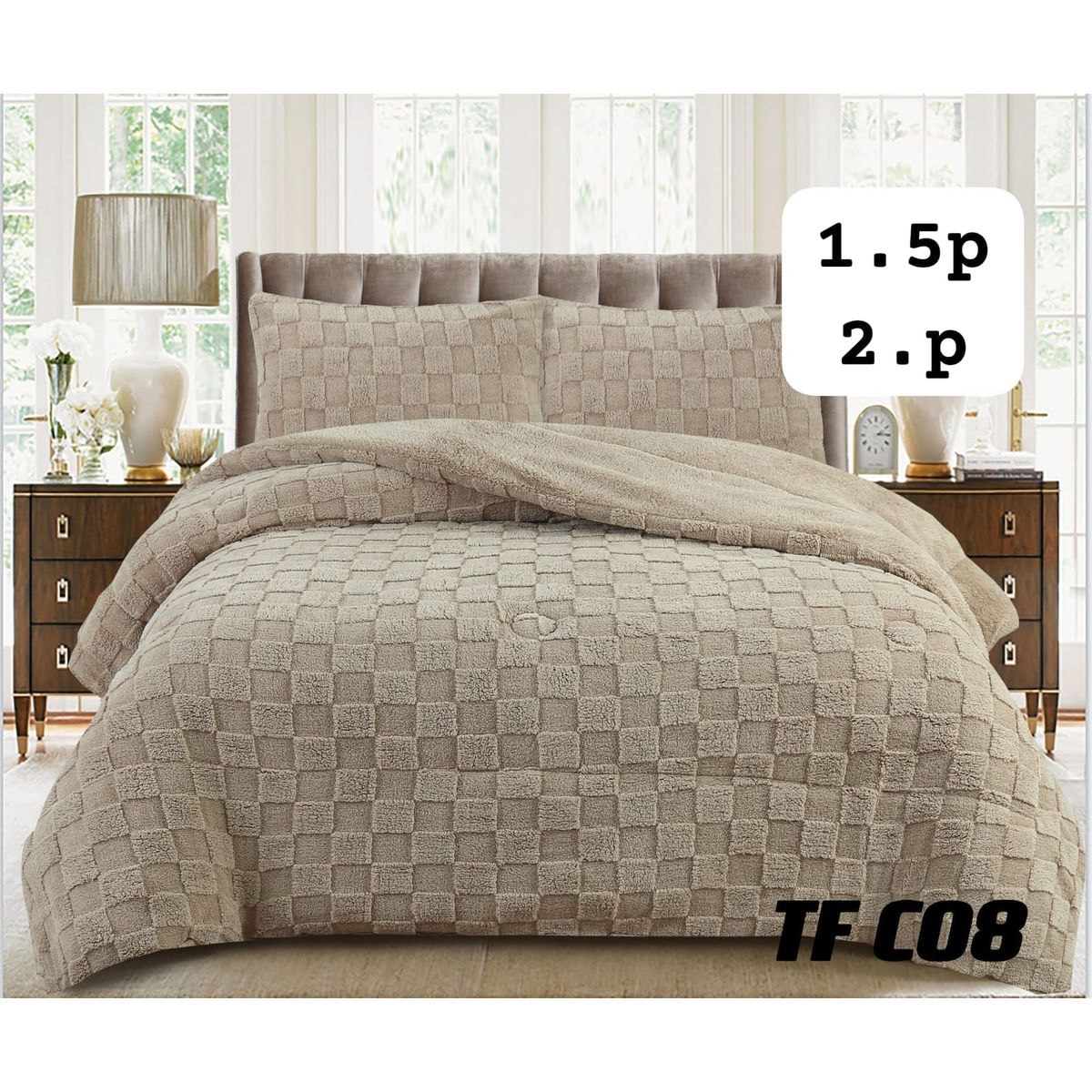 GENERICO - Cobertor colcha plush texturizado con chiporro