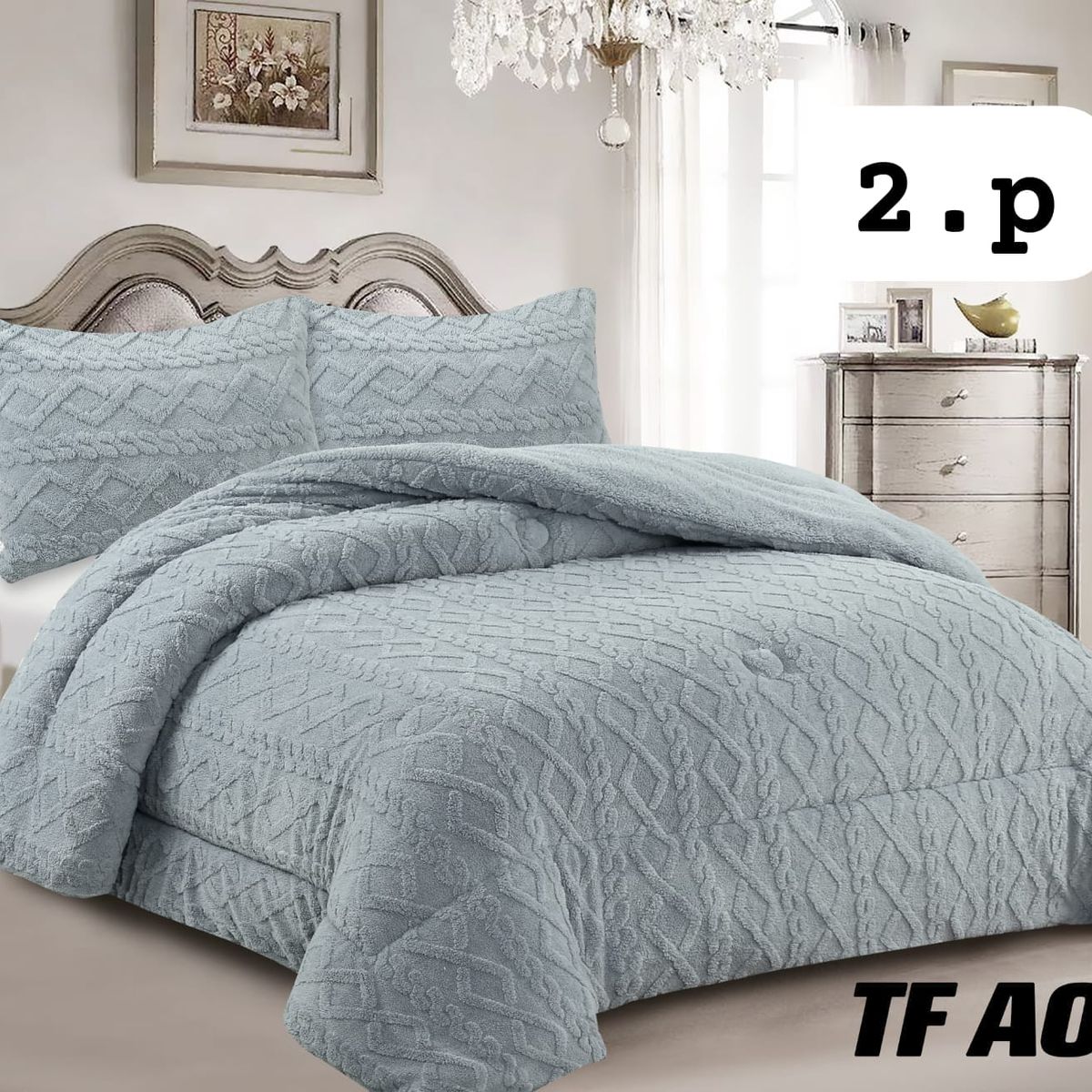 GENERICO - Cobertor colcha plush texturizado con chiporro