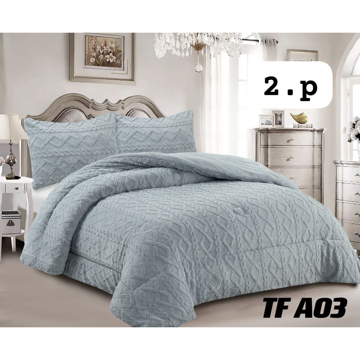 GENERICO - Cobertor colcha plush texturizado con chiporro