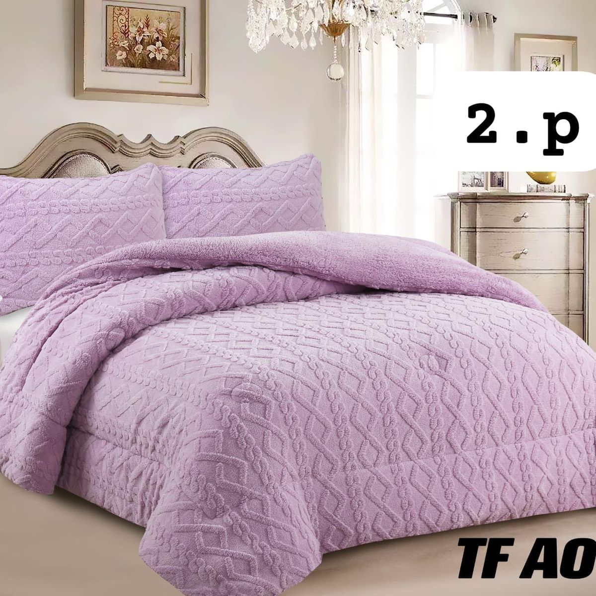 GENERICO - Cobertor colcha plush texturizado con chiporro