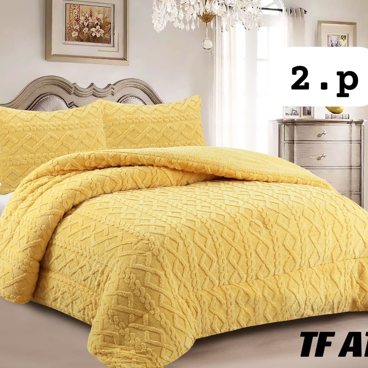 GENERICO - Cobertor colcha plush texturizado con chiporro