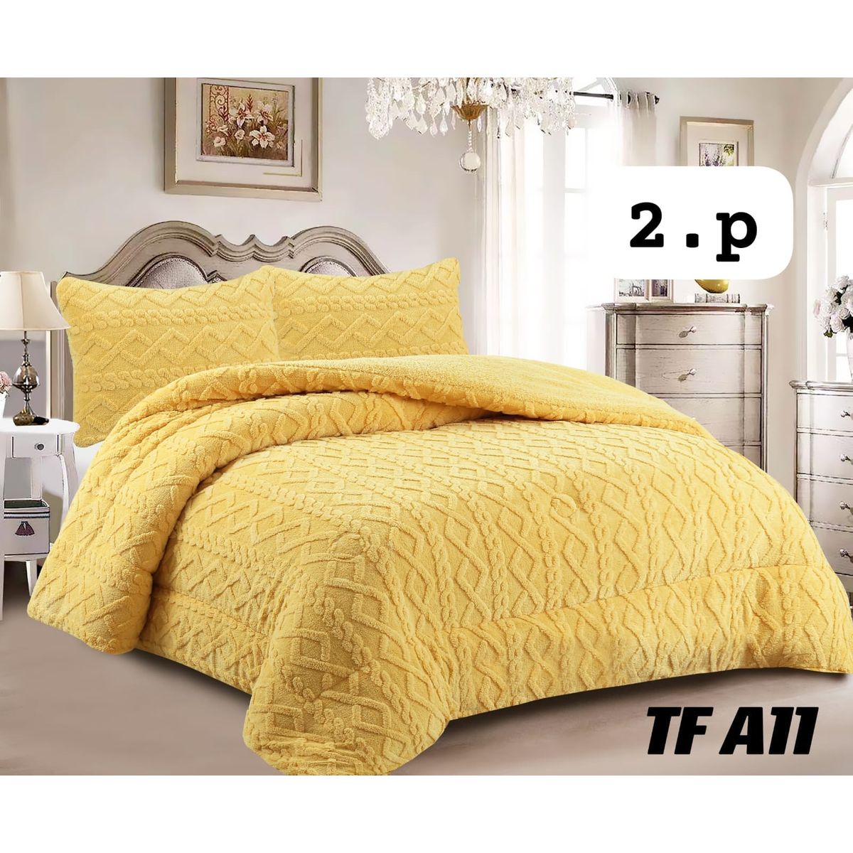 GENERICO - Cobertor colcha plush texturizado con chiporro