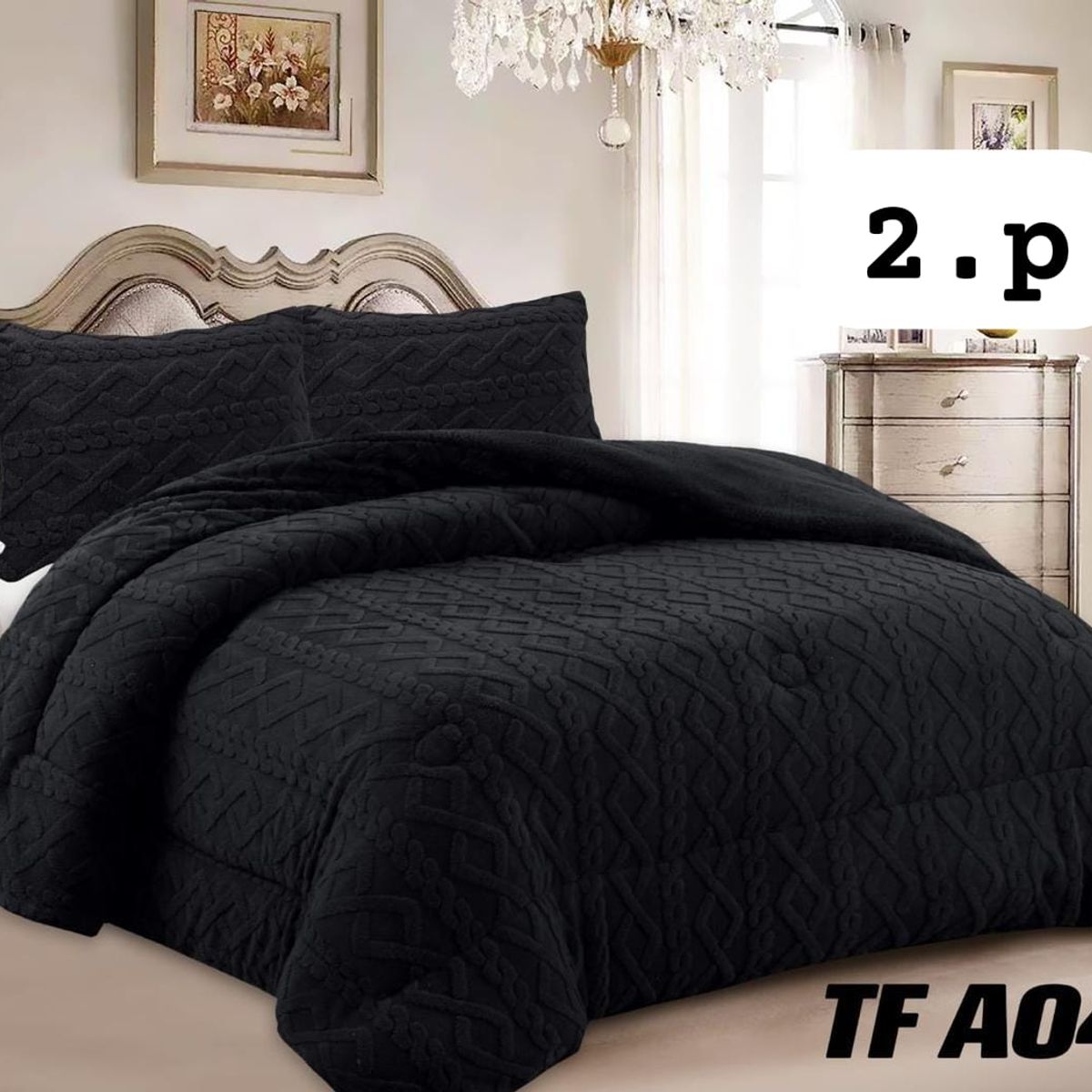 GENERICO - Cobertor colcha plush texturizado con chiporro