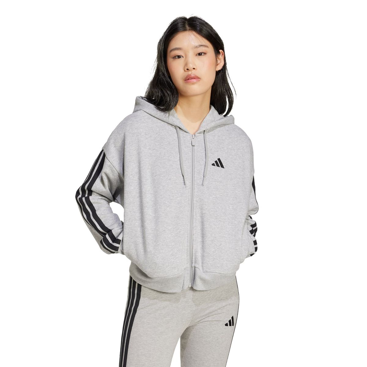 ADIDAS - Chaqueta con capucha Essentials French Terry 3 bandas