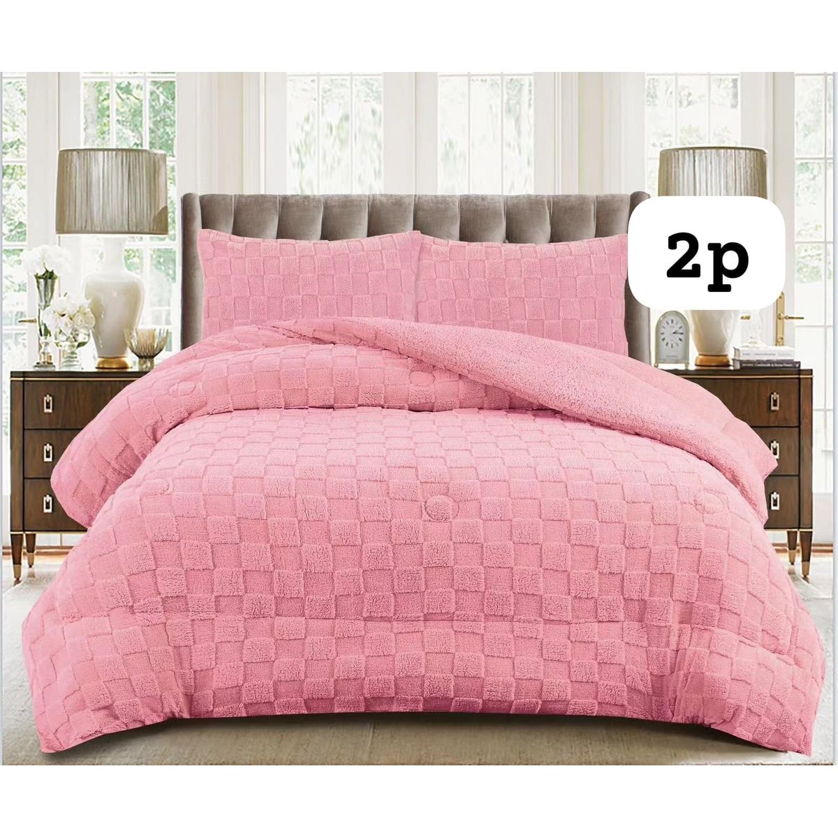 GENERICO - Cobertor colcha plush texturizado con chiporro