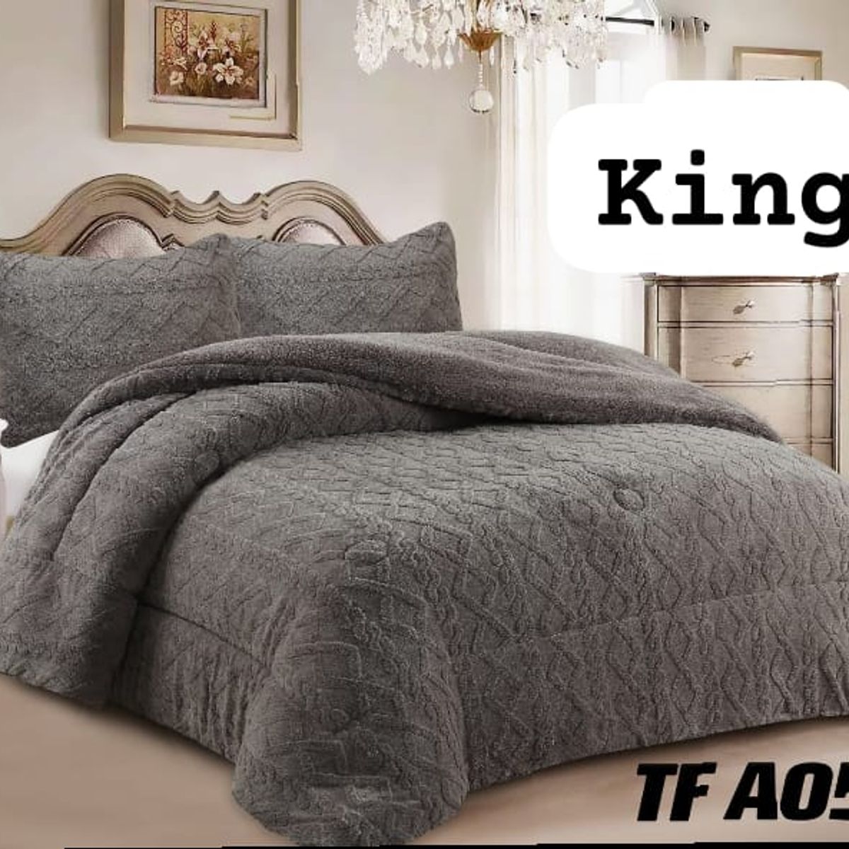 GENERICO - Cobertor colcha plush texturizado con chiporro KING