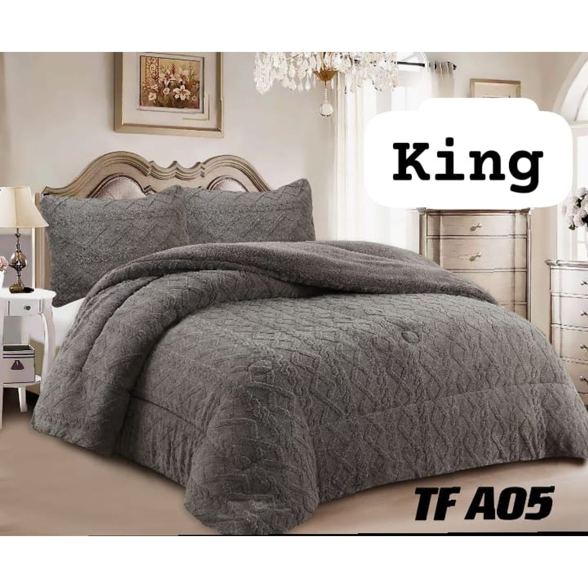 GENERICO - Cobertor colcha plush texturizado con chiporro KING