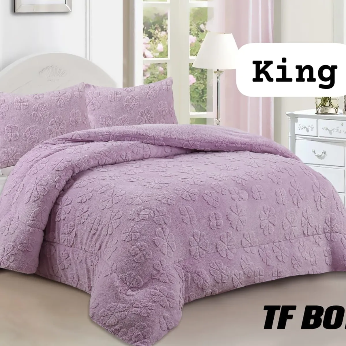 GENERICO - Cobertor colcha plush texturizado con chiporro KING