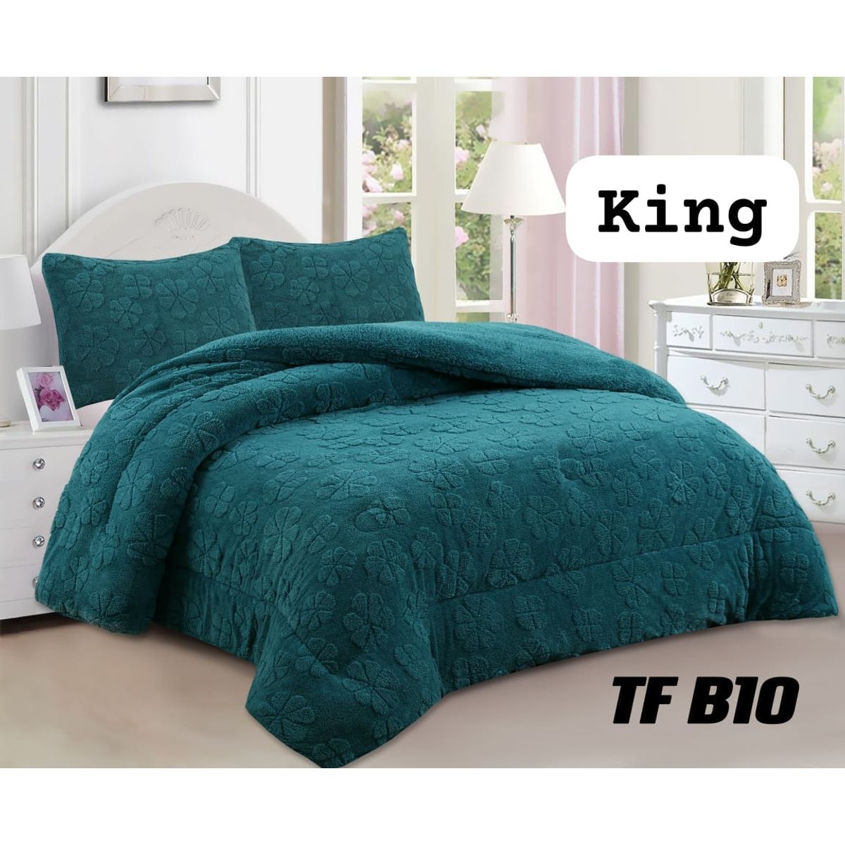 GENERICO - Cobertor colcha plush texturizado con chiporro KING