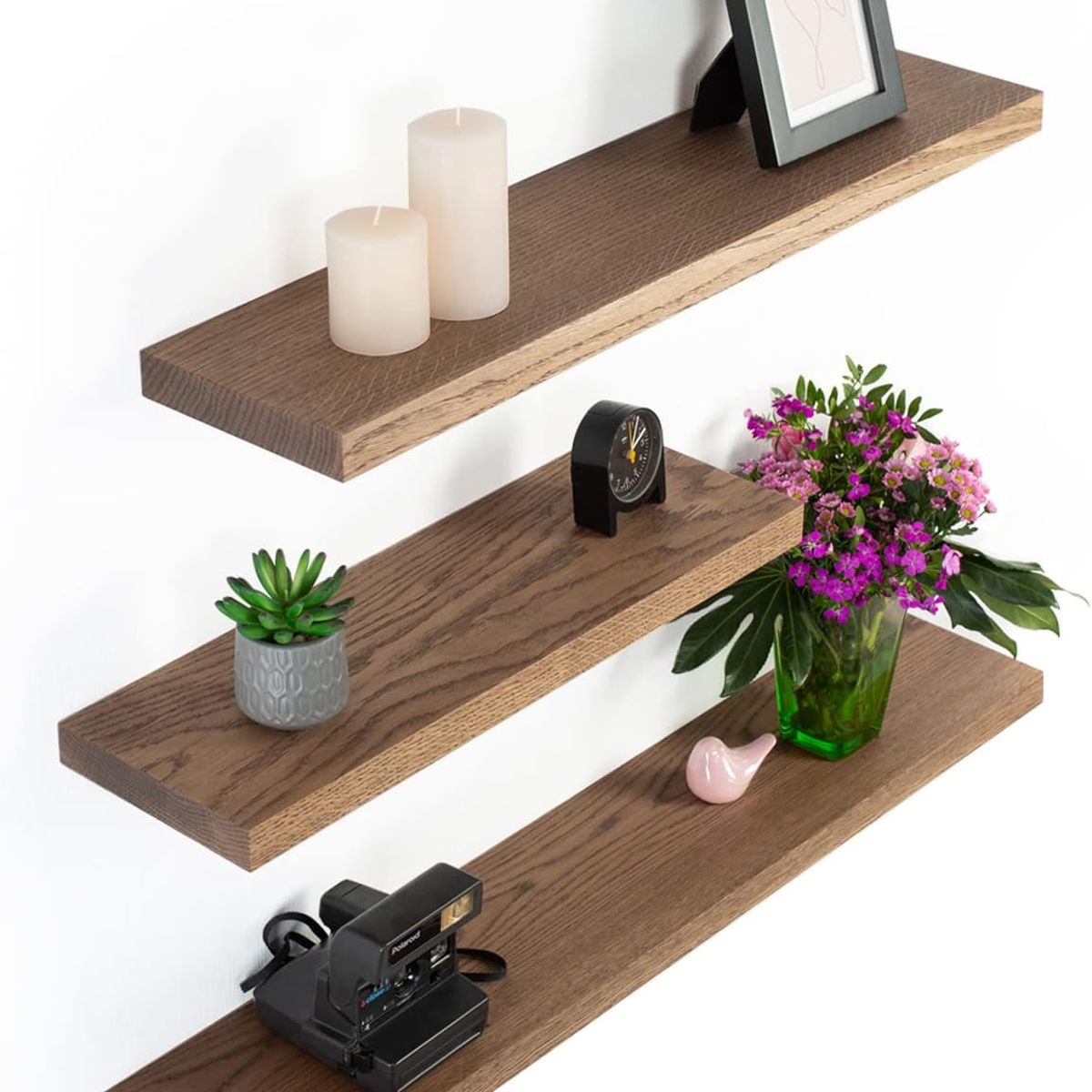 WAKESHOME - 3 Repisas Flotantes Estantes Flotantes De Madera Para Hogar