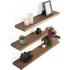 WAKESHOME - 3 Repisas Flotantes Estantes Flotantes De Madera Para Hogar