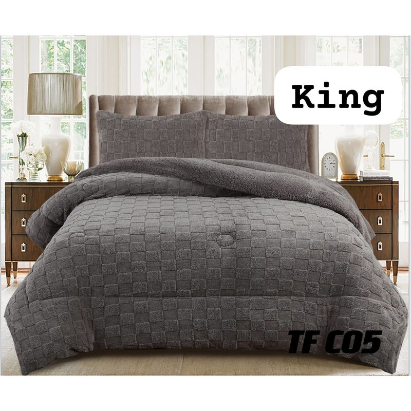 GENERICO - Cobertor colcha plush texturizado con chiporro KING