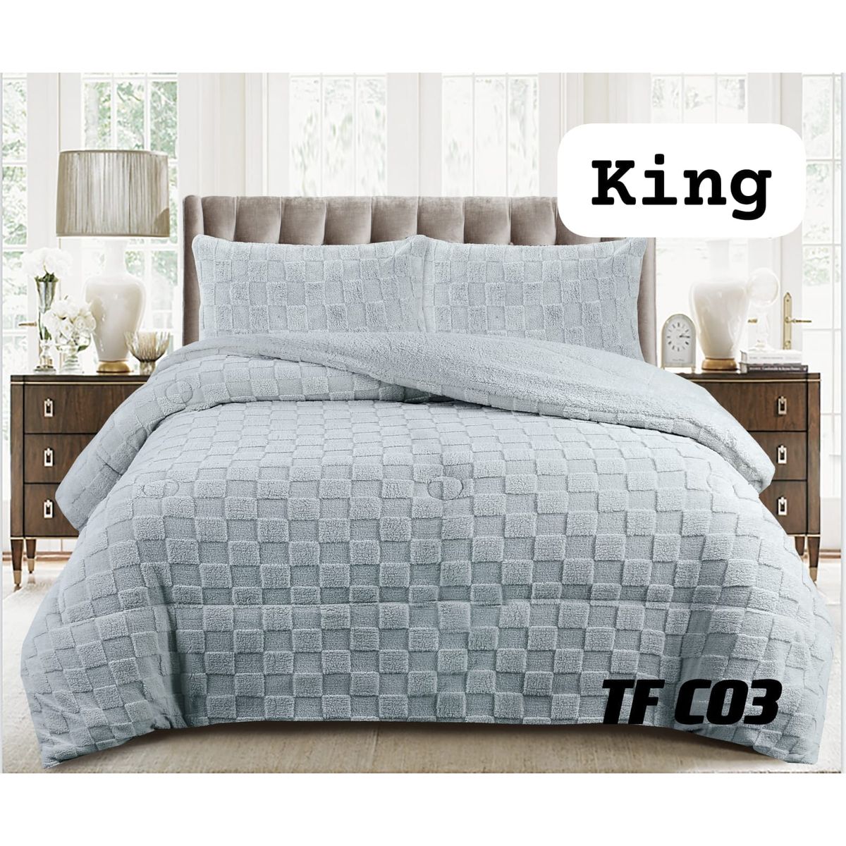 GENERICO - Cobertor colcha plush texturizado con chiporro KING