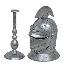 GENERICO - Casco Armadura Caballero Silver