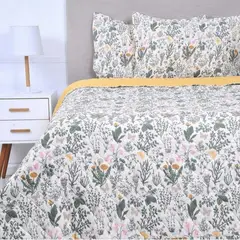 MASHINI - Quilt 2 Plazas Cosido Oliva